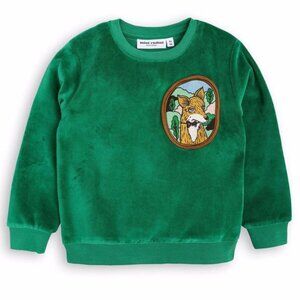 Mini Rodini Green Velour Fox Sweater - unsized approx 4-5T